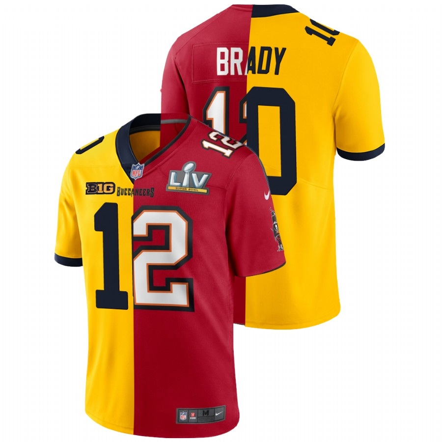Tom Brady Michigan Wolverines Men's NCAA #10 Maize Red Game Split Limited Edition College Stitched Football Jersey UGD5454YR
